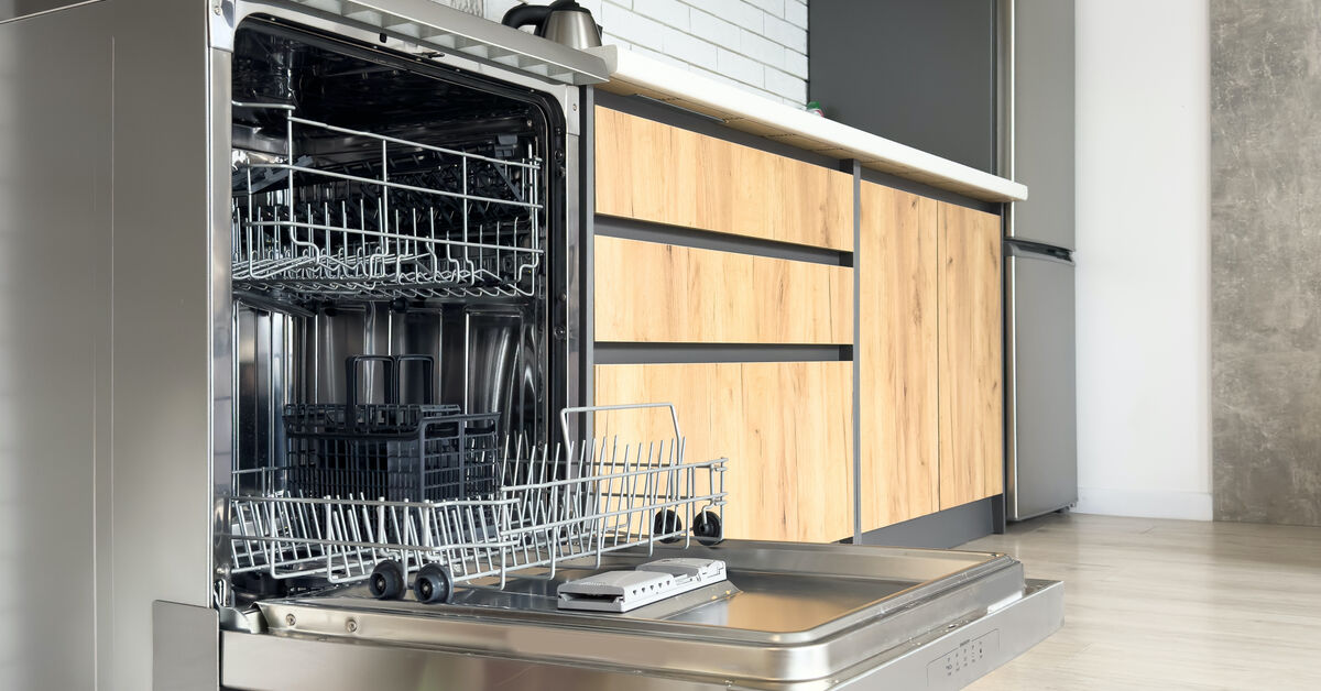 Clean dishwasher in everyday kitchen