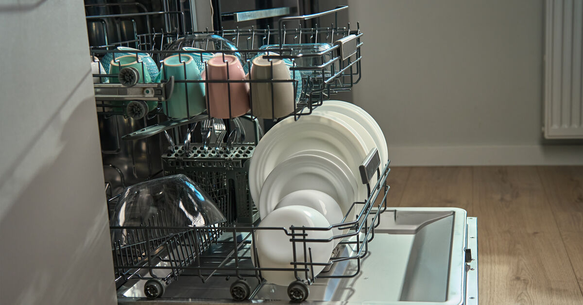 Properly loaded dishwasher ready to run
