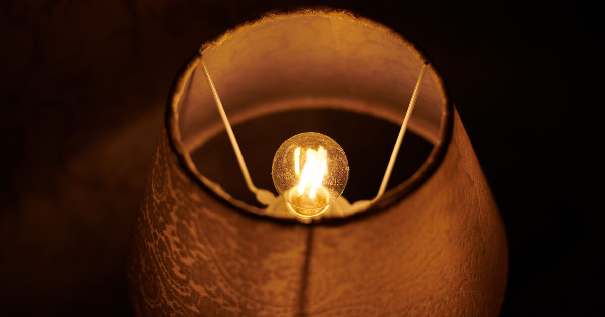 Dusty ceiling light with weak glow