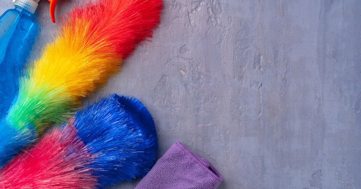 Microfiber cloths, brush, and duster