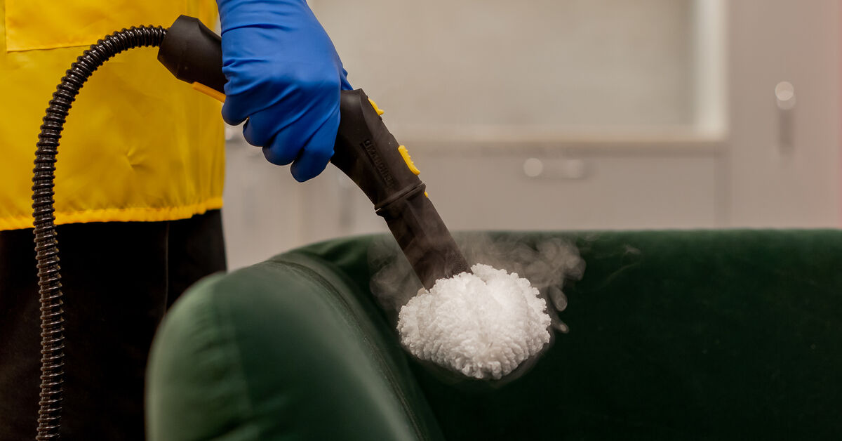Steam cleaner by upholstered seating
