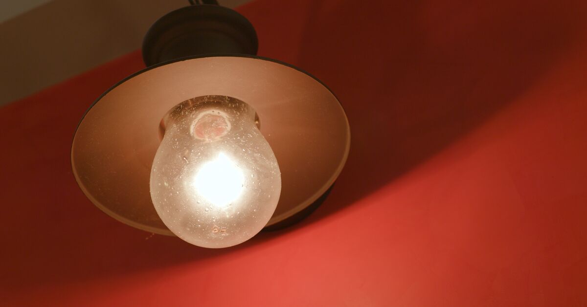Dusty lamp on the ceiling