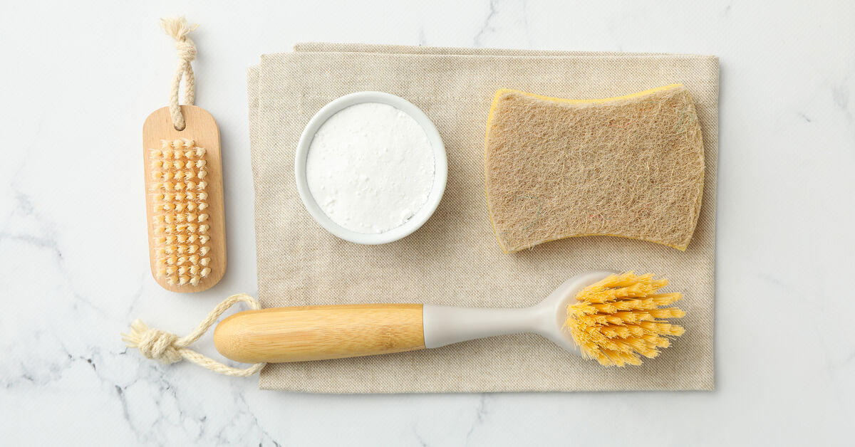 Baking soda paste and soft brush
