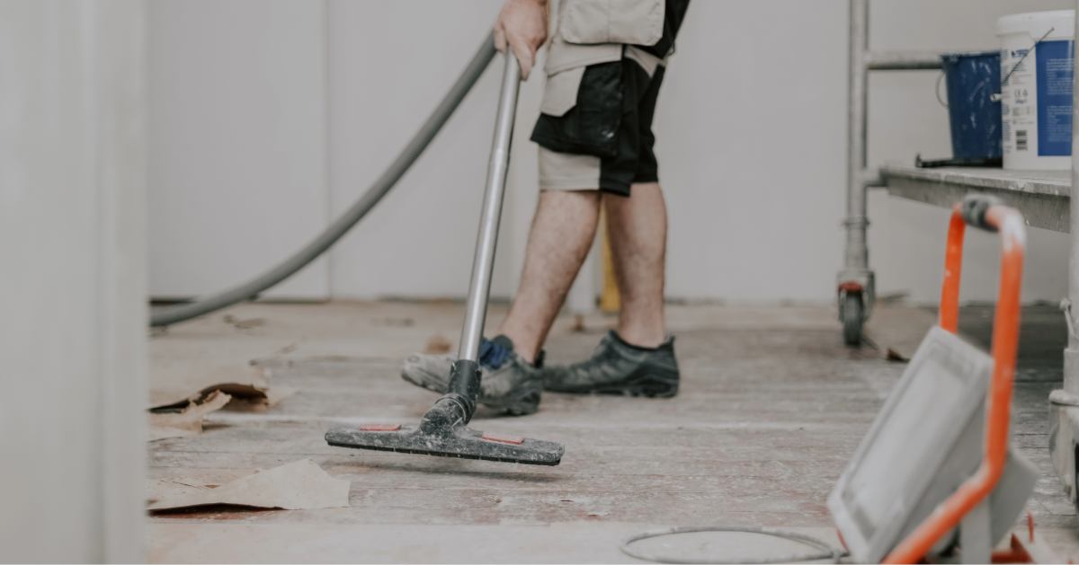 After-builders cleaning following a renovation